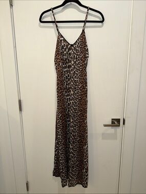 Vintage Vanity Fair Leopard Print Long Nightgown, Sz PTE